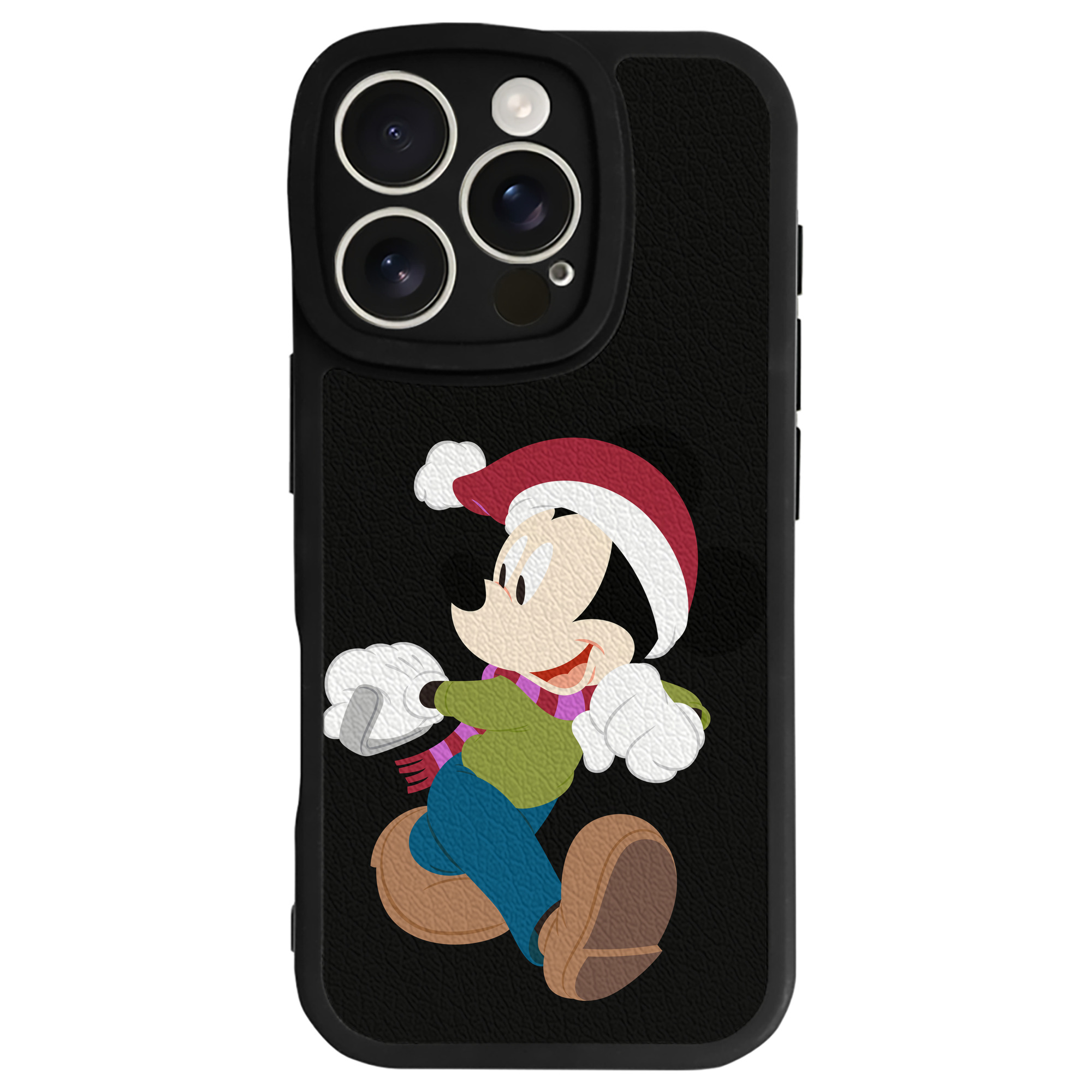 （画像用） ミッキーマウス Mickey Mouse 【iPhone 16シリーズ対応】シリコンスマホケース（レザー調） 材質：シリコン